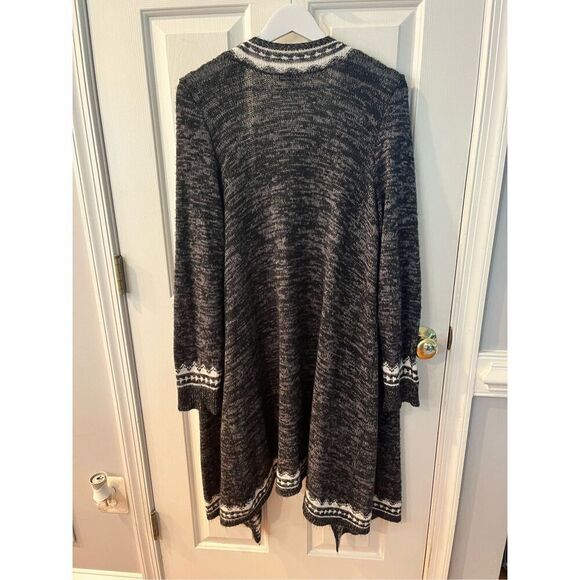 Torrid Black & Gray Open Front Waterfall Long Cardigan Sweater sz 2X - Picture 6 of 8